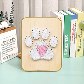 DIY String Art Kits, Including Hammer, Wooden Board, Plastic Holder Accessories, Alloy Nails & Screws, Polyester Thread