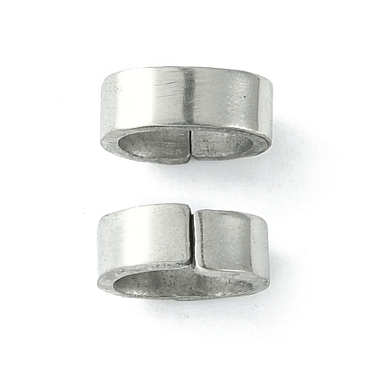 Dessin 304 breloques coulissantes en acier inoxydable/perles coulissantes, pour la fabrication de bracelets en cuir, ovale