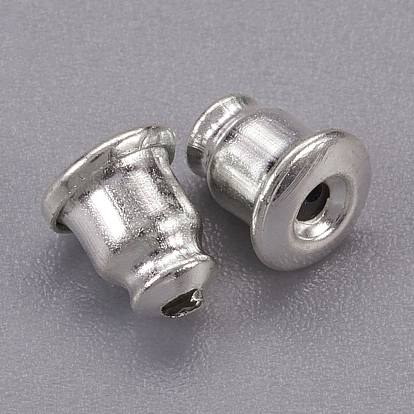Brass Ear Nuts, Earring Backs, Lead Free and Nickel Free, 5x5mm, Hole: 1mm