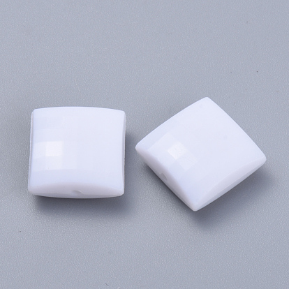 Opaque Acrylic Beads, Faceted, Square