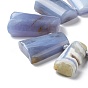 Perlas naturales ágata de encaje azul hebras, Rectángulo