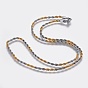304 Stainless Steel Rope Chain Necklaces, with Lobster Claw Clasp