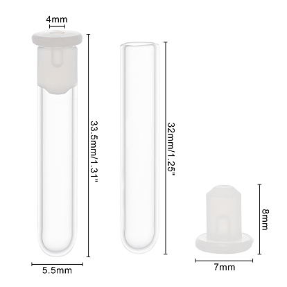 PandaHall Elite Glass Test Tube, with Silicone Stopper, Lab Supplies
