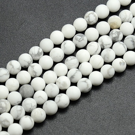 Frosted Howlite Round Bead Strands