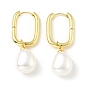 Pendientes de aro con perlas de plástico, joyas de latón para mujer, sin plomo, cadmio, níquel