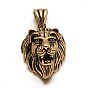 Lion 304 Stainless Steel Pendants, 46x32x20.5mm, Hole: 13x6mm