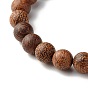 Pulsera elástica de madera de wengué natural para hombres y mujeres., pulsera de piedras naturales mixtas para regalo