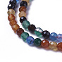 Natural Multi-Color Agate Beads Strands, Faceted, Round
