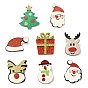 Christmas Theme PU Leather Brooch, Zinc Allloy Pin, Santa Claus/Snowman/Deer