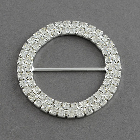 Brillant anneau de mariage ruban d'invitation boucles, qualité de laiton une lame de robe de vêtement cristal strass boucles