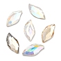 K 5 cabujones de diamantes de imitación de cristal, espalda y espalda planas, facetados, hoja