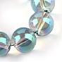 Perles en verre electroplate, ronde, 7.5x8.5mm, Trou: 1mm, Environ 104 pcs/chapelet, 30.3 pouce