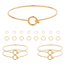 Unicraftale DIY Bangle Making Kits, with Vacuum Plating 304 Stainless Steel Expandable Bangles,  Open Jump Rings