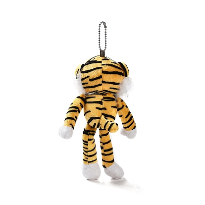 Cartoon PP Cotton Plush Simulation Soft Stuffed Animal Toy Tiger Pendants Decorations, for Girls Boys Gift
