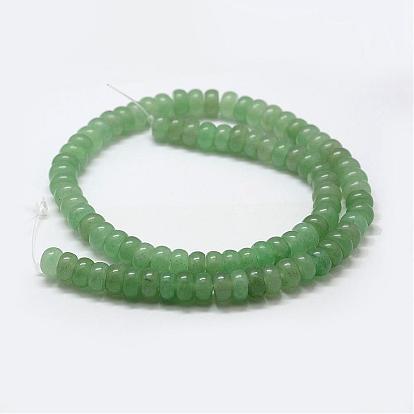 Brins vert aventurine de perles naturelles, rondelle
