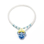 Cartoon Animal Plastic Pendant Necklace with Acrylic Pearl Beaded Chains for Kids
