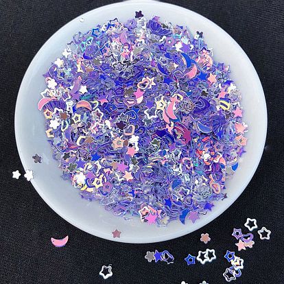 Heart/Star/Moon/Shell PVC Nail Art Glitter Sequins Chip, UV Resin Filler, for Epoxy Resin Slime Jewelry Making