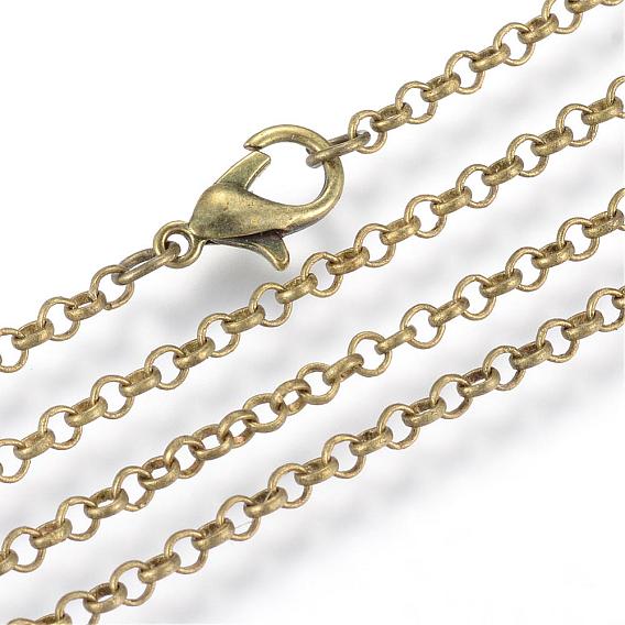 Fabricación de collar de cadenas de rolo de hierro, con broches de langosta, soldada