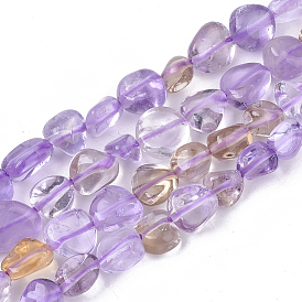 Natural Ametrine Beads Strands, Nuggets, Tumbled Stone