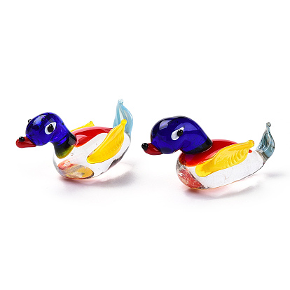 Handmade Lampwork Home Decorations, 3D Duck Ornaments for Gift