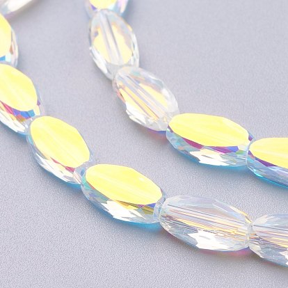 Imitación de vidrio cuentas de cristal austriaco, oval con facetas
