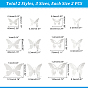 Unicraftale 12Pcs 6 Style Stainless Steel Butterfly Wall  Decoration Pendants