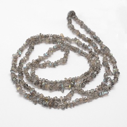 Brins de perles de larvikite noires naturelles, 3~8x3~12x3~5mm, Trou: 1mm, environ 32 pouce
