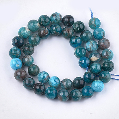 Perles naturelles apatite brins, classe ab, ronde