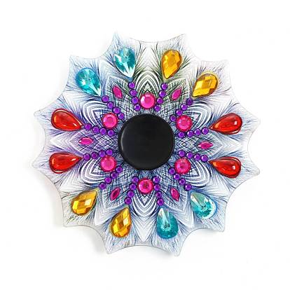 5d bricolage diamant peinture mandala bout des doigts gyro spinner kits, y compris pendentif en cristal, strass de résine, stylo, plateau & colle argile