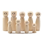 Muñecas de clavijas de madera sin terminar, clavija de madera con ojos impresos, para pinturas creativas para niños juguetes artesanales