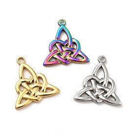 201 Stainless Steel Pendants, Trinity Knot Charms