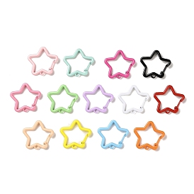 Spray Painted Alloy Key Snap Hook Clasps for Keychains, Star