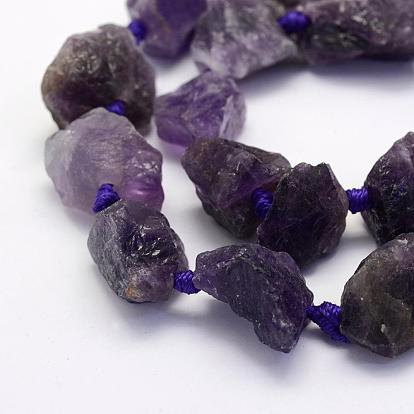 Natural Amethyst Beads Strands, Nuggets