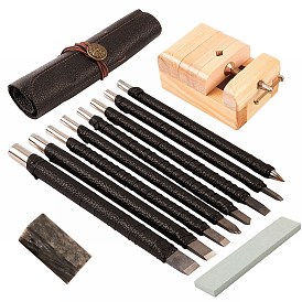 Gorgecraft Tungsten Steel Stone Carving Kit, Engraving Carve Cutting Blade Chisel Tool Set, for Stone Seal Graver