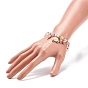Bracelet à breloques en alliage d'émail coloré, Perle en plastique et acrylique et bracelet en perles rondes en hématite synthétique pour femme