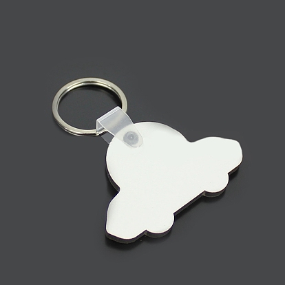 Sublimation Double-Sided Blank MDF Keychains, with Car Shape Wooden Hard Board Pendants and Iron Split Key Rings