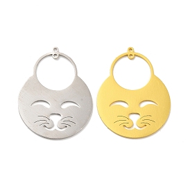 201 Stainless Steel Connector Charms, Cat Links