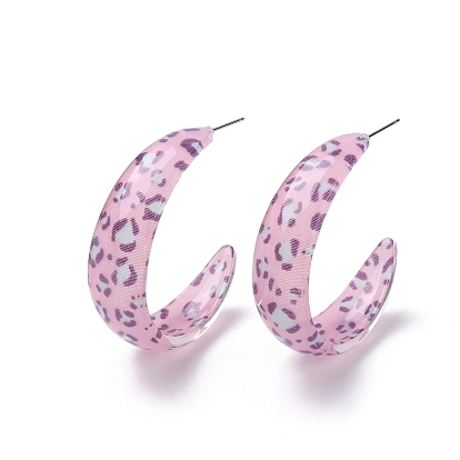 Boucles d'oreilles en forme de c en acétate de cellulose (résine), 304 bijoux en acier inoxydable pour fille femmes