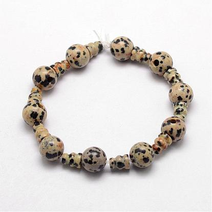 Pierre naturelle 3 brins de perles gourou -hole, pour la fabrication de bijoux bouddhiste, perles t-percées