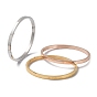 3Pcs 3 Color 304 Stainless Steel Grooved Bangles Set, Heart with Word Forever Love
