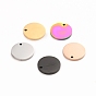 Ion Plating(IP) 304 Stainless Steel Charms, Polished, Stamping Blank Tag, Laser Cut, Flat Round