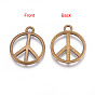 Tibetan Style Alloy Pendants, Peace Sign, Lead Free and Cadmium Free, 24x2mm, Hole: 2mm