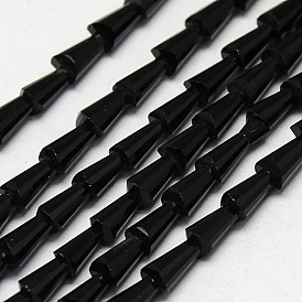 Glass Beads Strands, Faceted, Cone, 7.5x4mm, Hole: 1mm, about 71pcs/strand, 20.4 inch