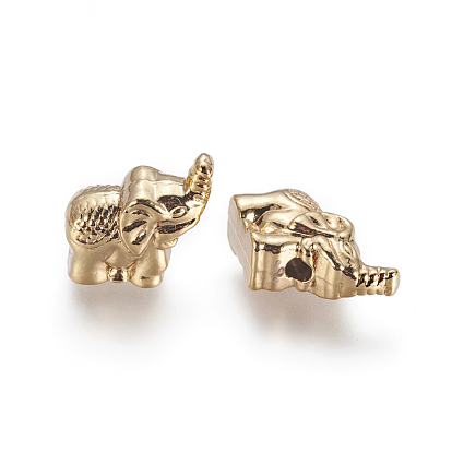 Alloy Beads, Long-Lasting Plated, Elephant