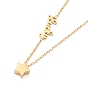 Placage ionique (ip) 304 collier pendentif étoile porte-bonheur en acier inoxydable pour femme