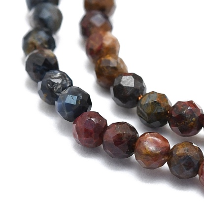 Natural Pietersite Beads Strands, Faceted, Round