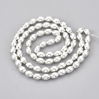Electroplate Non-magnetic Synthetic Hematite Beads Strands, Oval