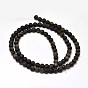 Frosted Natural Golden Sheen Obsidian Round Bead Strands