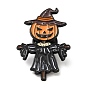 Halloween Pumpkin/Spider/Skull Enamel Pins, Electrophoresis Black Alloy Badge for Backpack Clothes