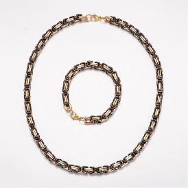 201 définit bijoux en acier inoxydable, colliers et bracelets de la chaîne byzantines